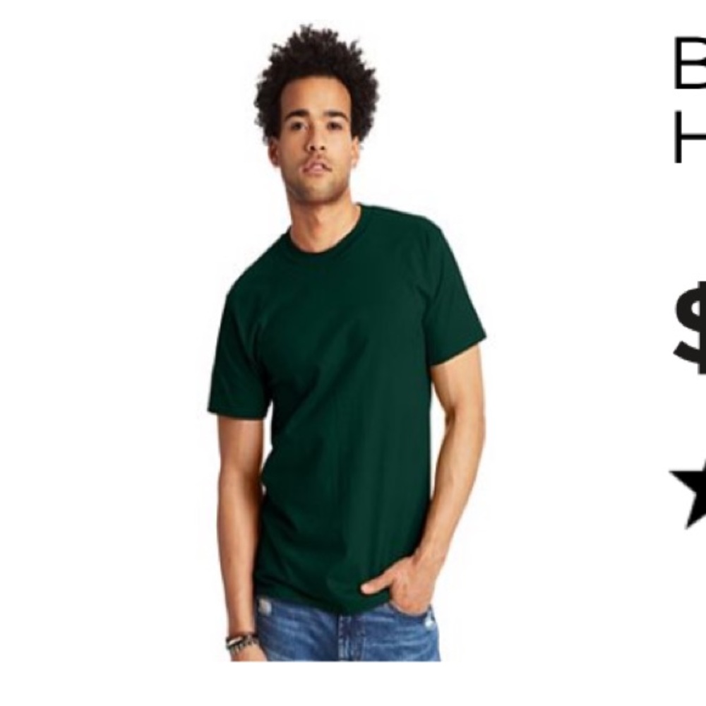 Hanes 4XL Solid Green Tee - Picture 3 of 3